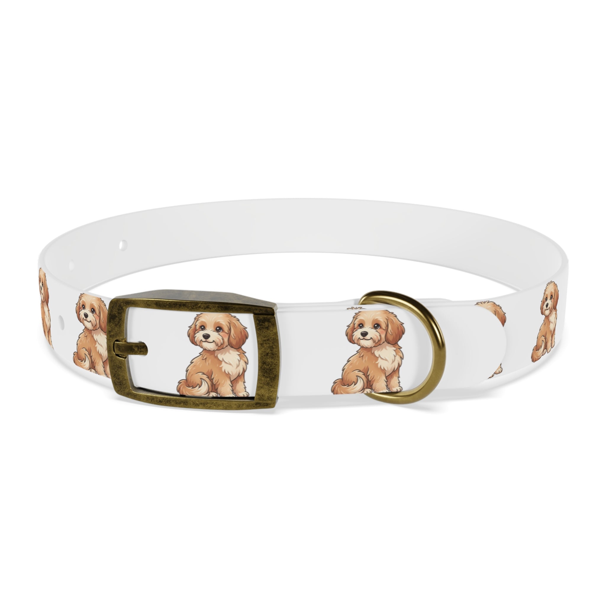 Puppy Pattern Dog Collar — Cute Golden Doodle Illustration Collar for Small Dogs