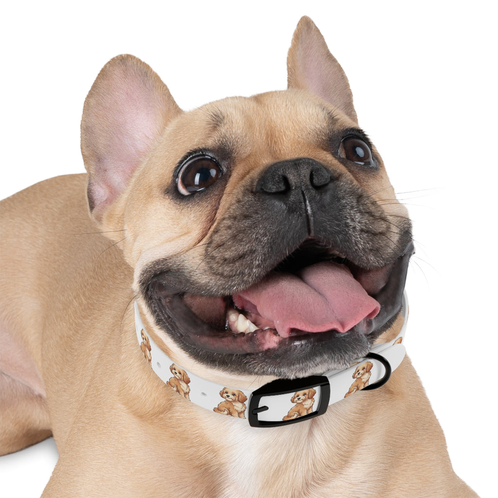 Puppy Pattern Dog Collar — Cute Golden Doodle Illustration Collar for Small Dogs