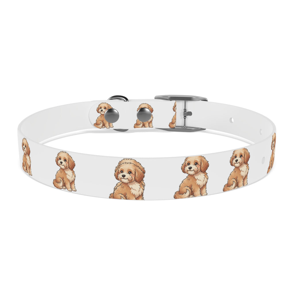 Puppy Pattern Dog Collar — Cute Golden Doodle Illustration Collar for Small Dogs