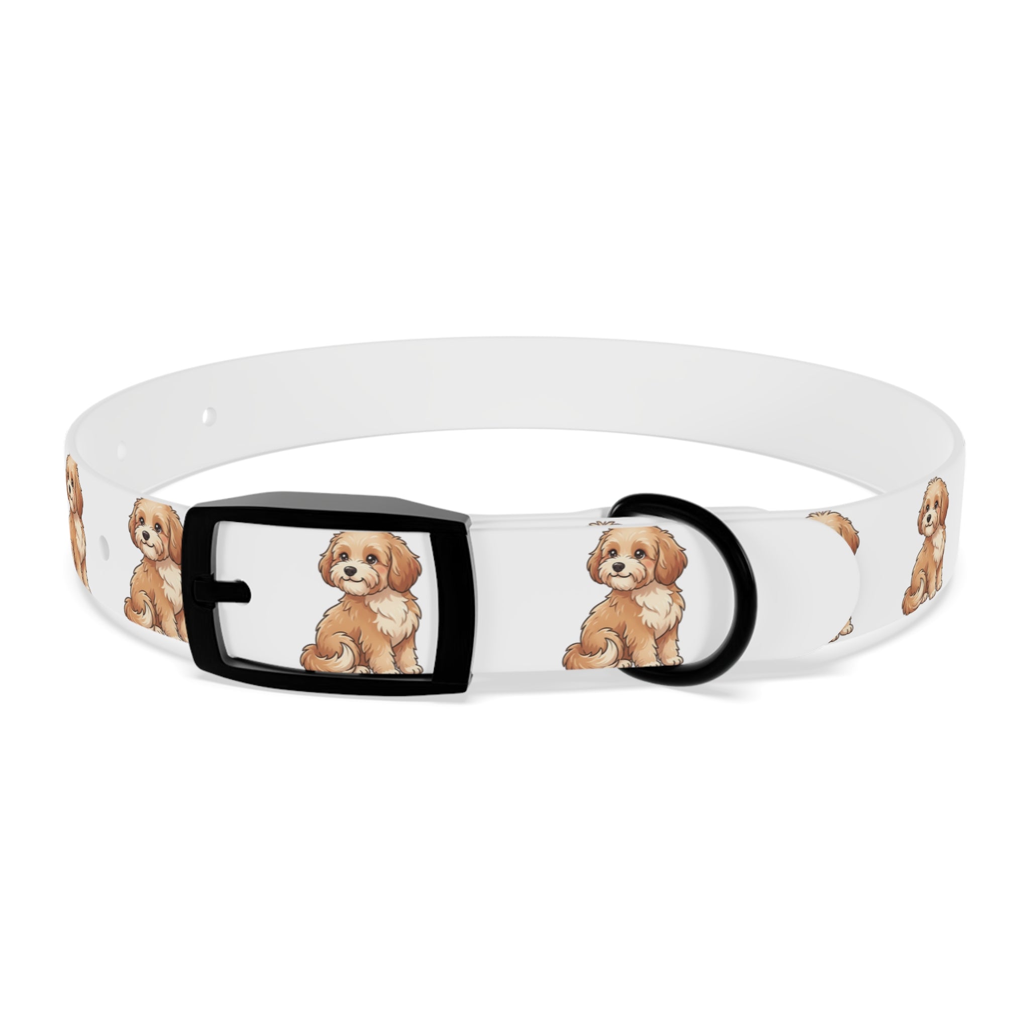Puppy Pattern Dog Collar — Cute Golden Doodle Illustration Collar for Small Dogs