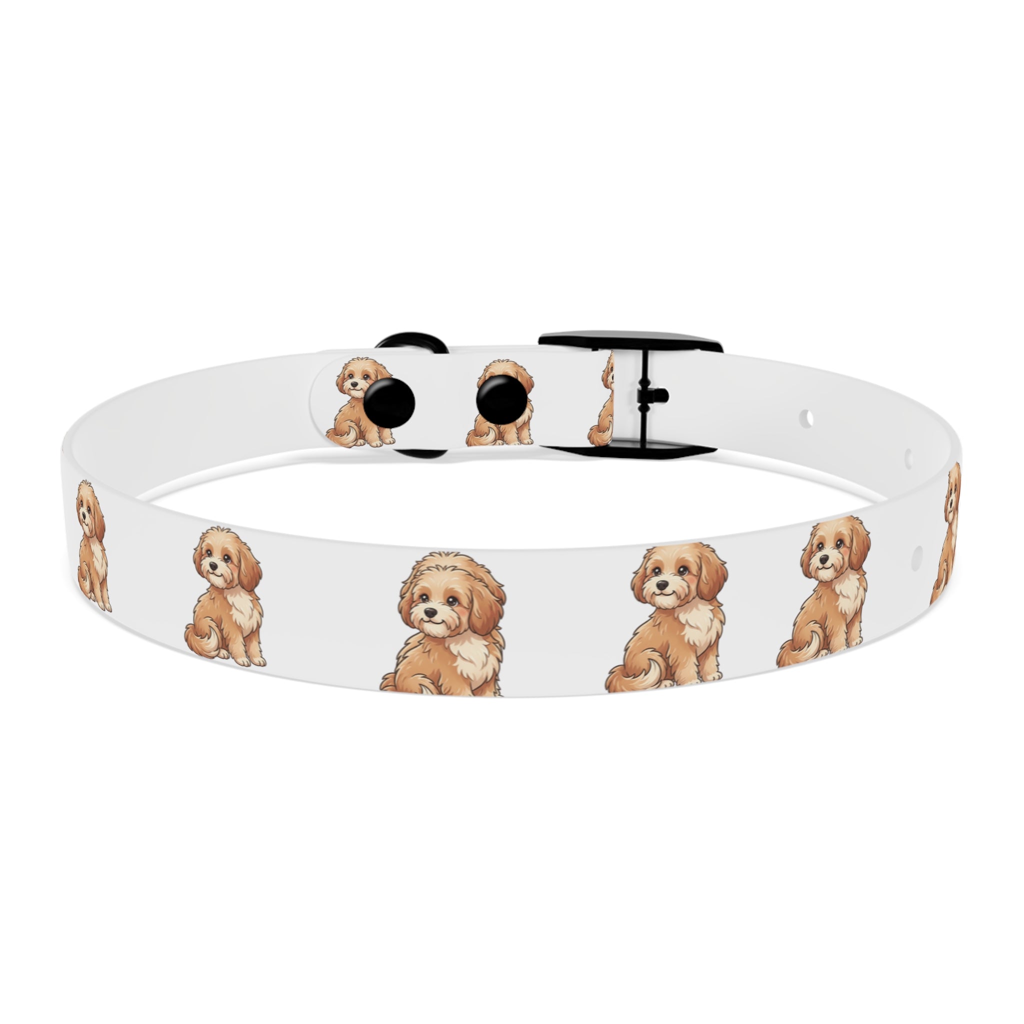 Puppy Pattern Dog Collar — Cute Golden Doodle Illustration Collar for Small Dogs