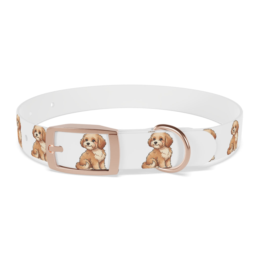 Puppy Pattern Dog Collar — Cute Golden Doodle Illustration Collar for Small Dogs