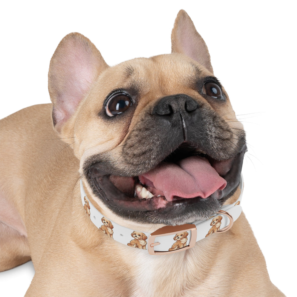 Puppy Pattern Dog Collar — Cute Golden Doodle Illustration Collar for Small Dogs