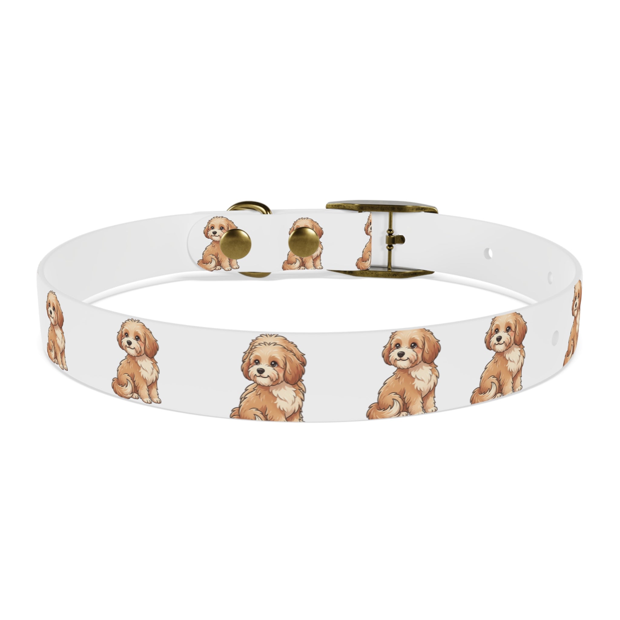 Puppy Pattern Dog Collar — Cute Golden Doodle Illustration Collar for Small Dogs